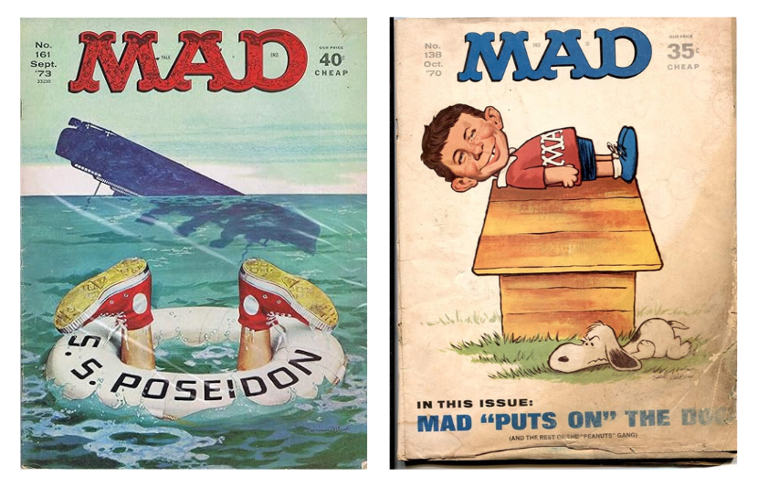 MAD covers: The Poseidon Adventure and Peanuts