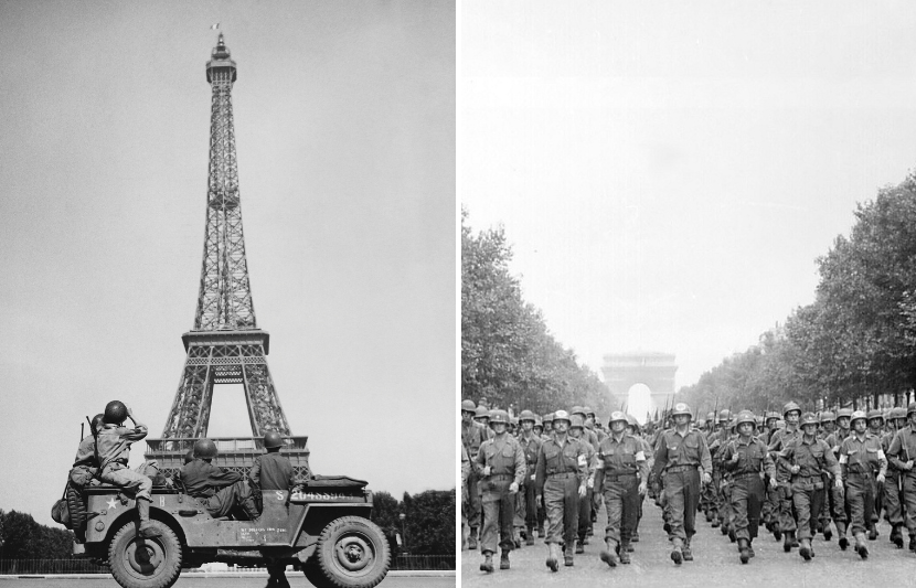 Americans in liberated Paris, August 1944