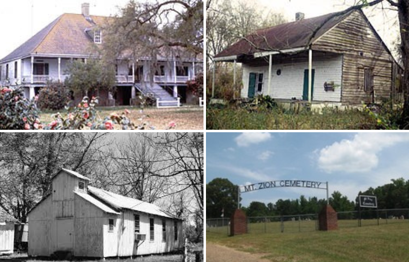 Buildings around Riverlake Plantation in Louisiana